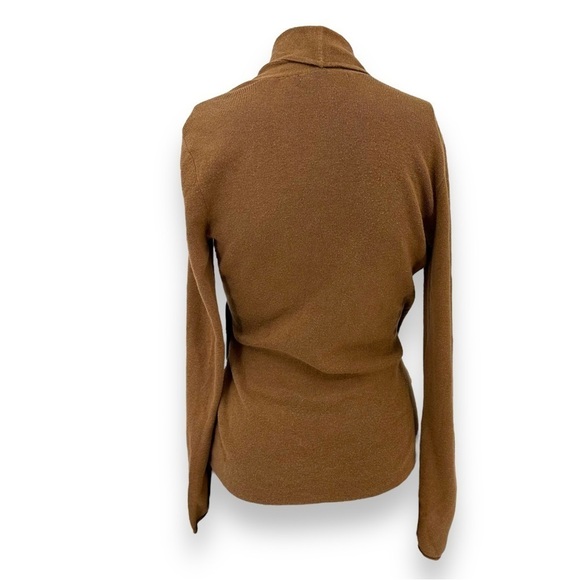 Nic + Zoe Faux Wrap Buckle Tan Knit Long Sleeve Sweater Size Small - Picture 5 of 8